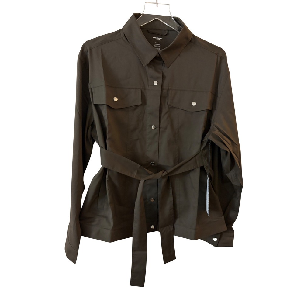Girlfriend Collective Wendy Moss Green Raven Utility Tie Jacket Small NWT